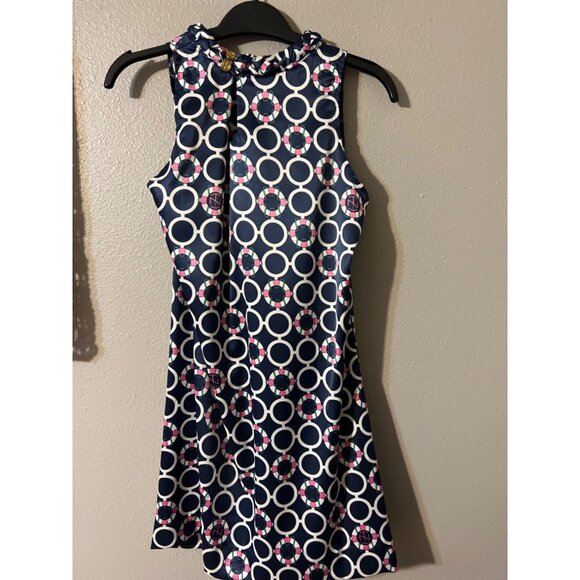 Anthropologie Tracy Negoshian Dress Navy Blue M Medium Shift Washable - Picture 5 of 6